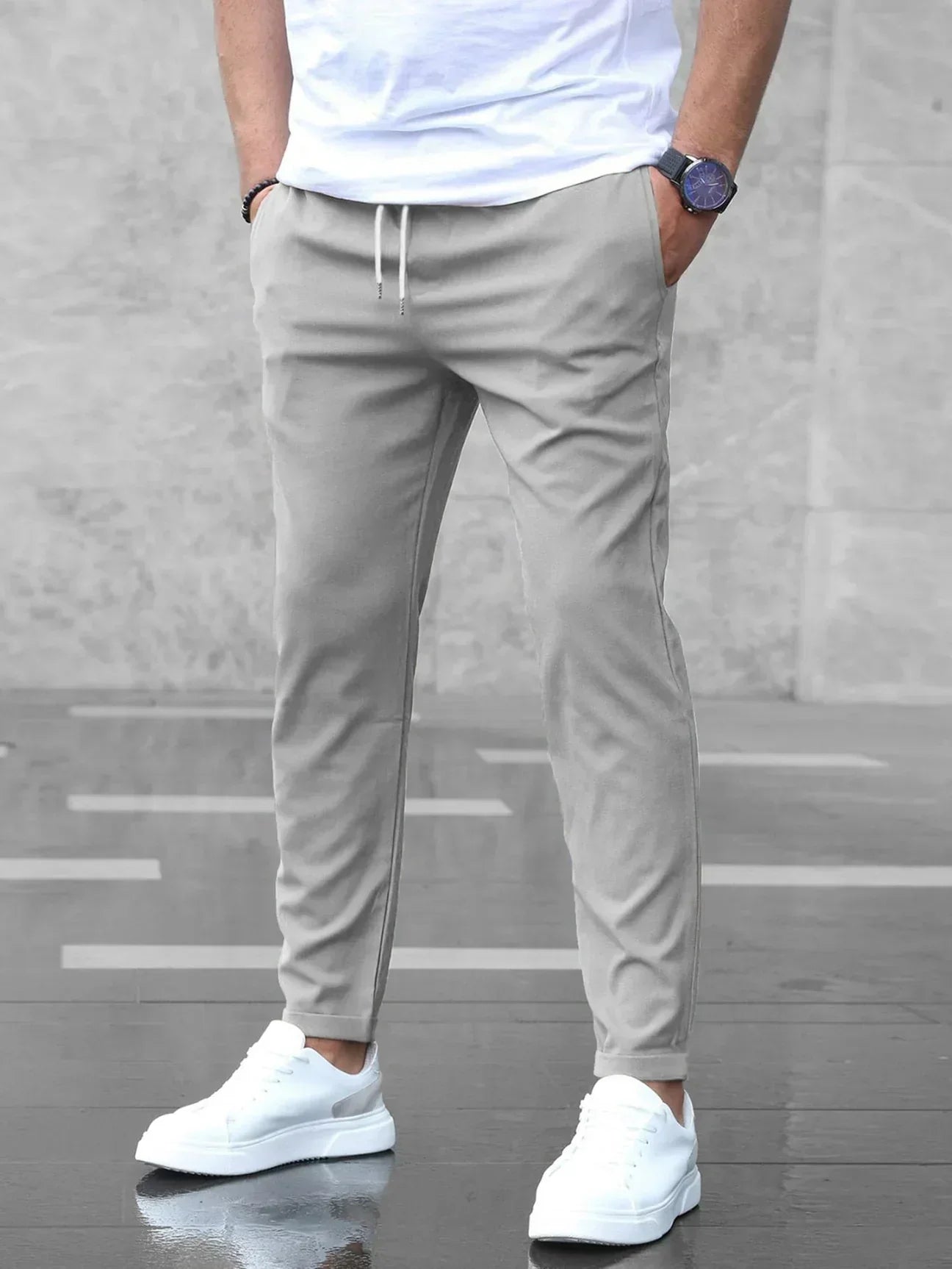 Men’s Stretch Trousers | Slim Fit Casual Pants