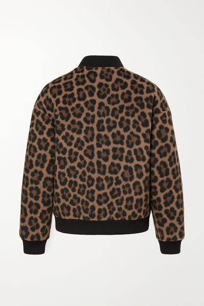 Women’s Leopard Print Bomber Jacket | Faux Fur Winter Coat
