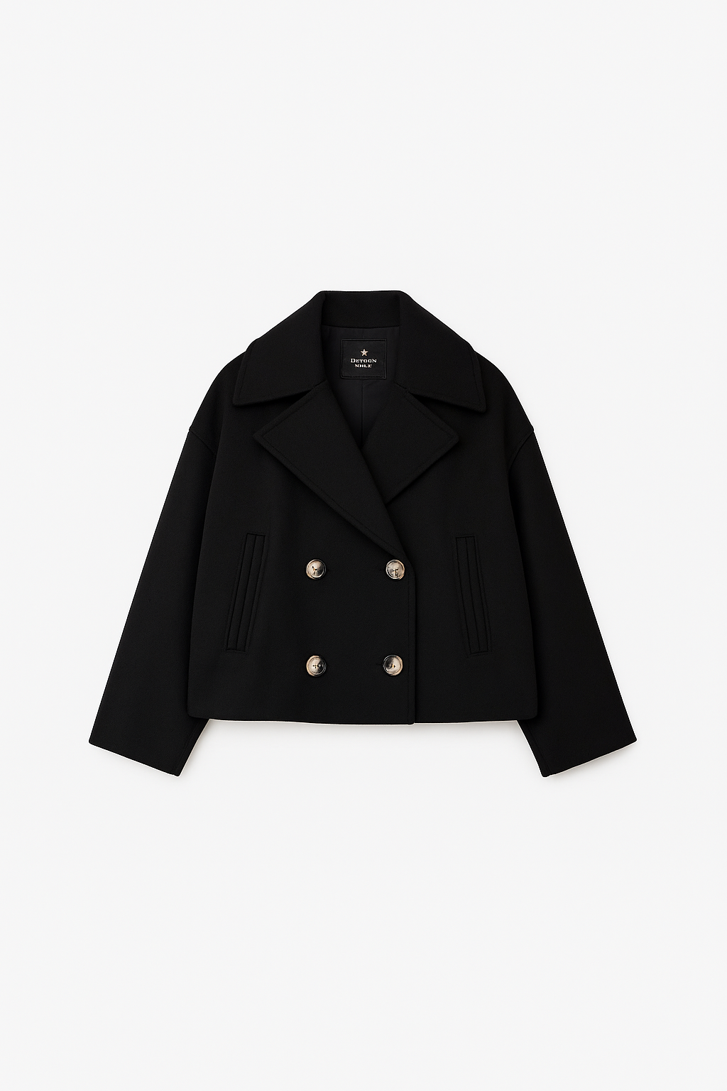 Women’s Short Wool Blend Coat | Double Breasted Winter Jacket