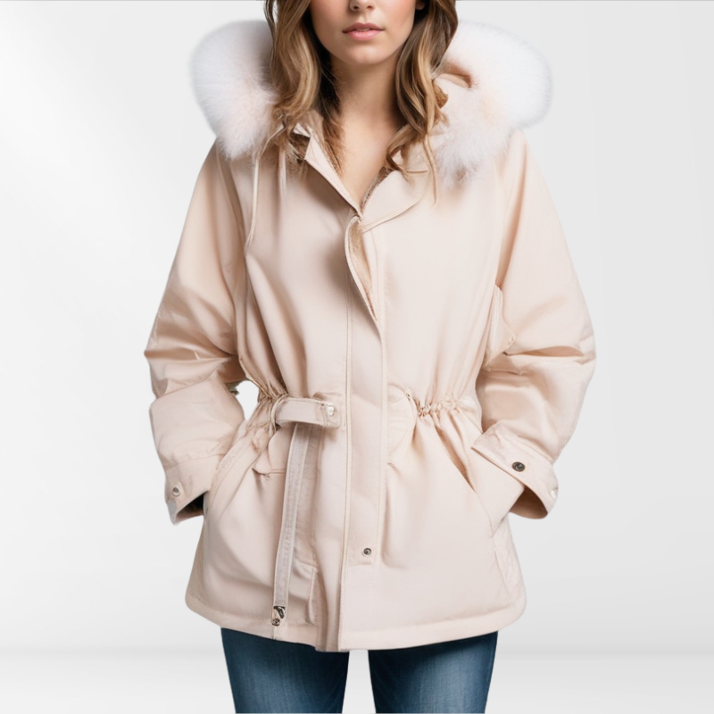 Women’s Down Jacket | Detachable Collar Long Winter Coat
