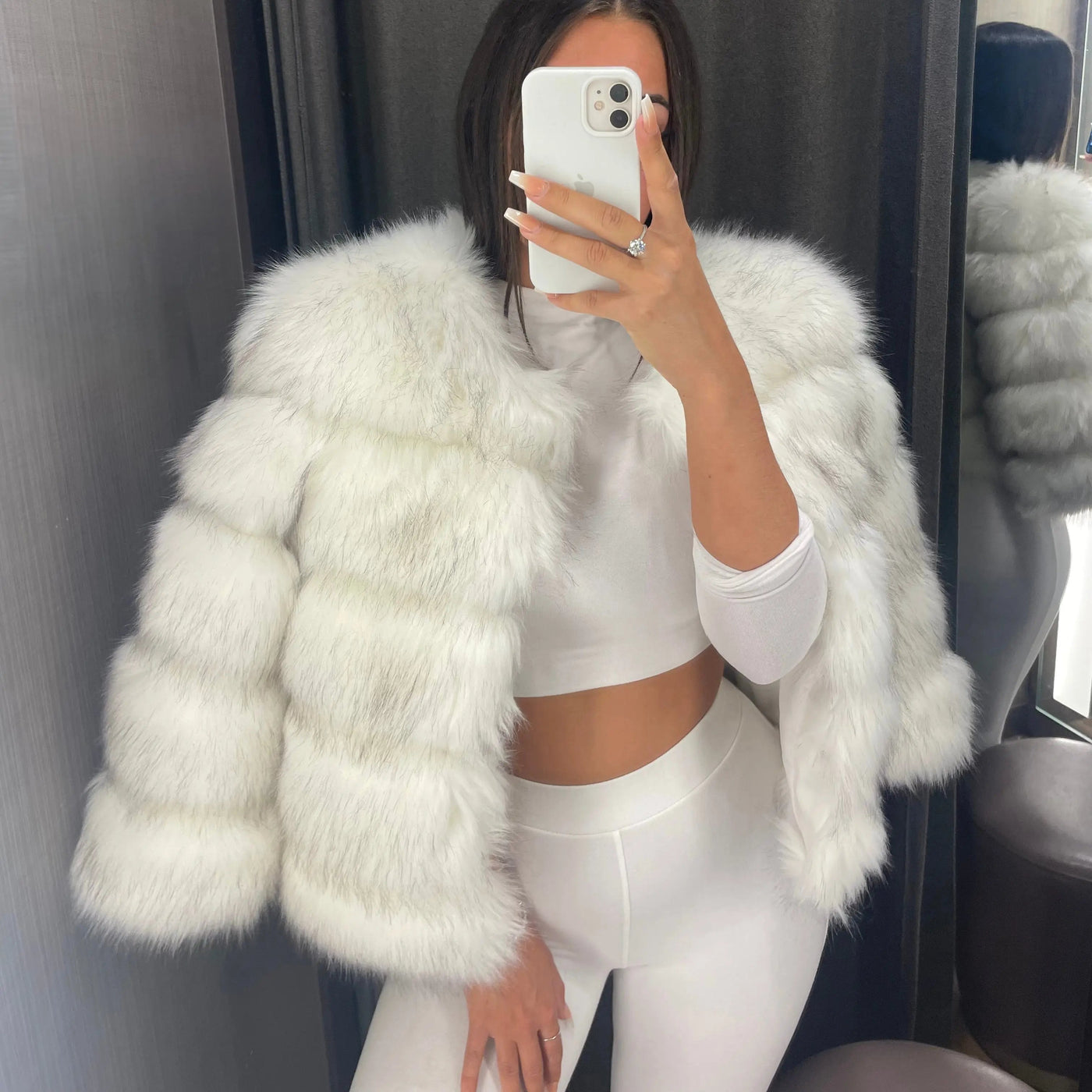 Women’s Faux Fur Jacket | Soft Plush Short Winter Coat