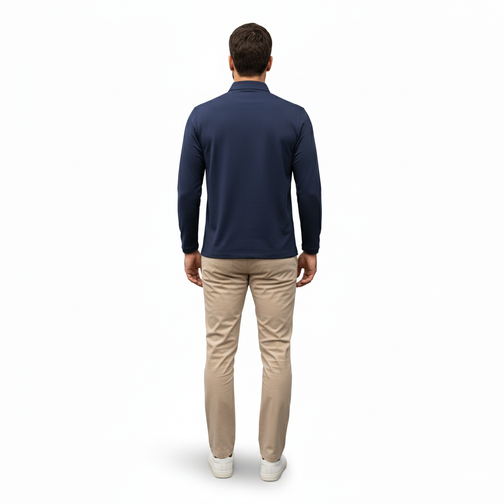 Men’s Long Sleeve Polo Shirt | Chest Pocket Design