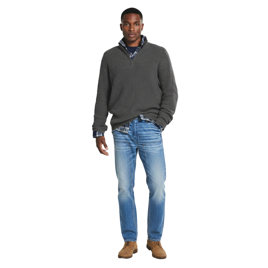 Men’s Knitted Sweater | Soft Cotton Crew Neck