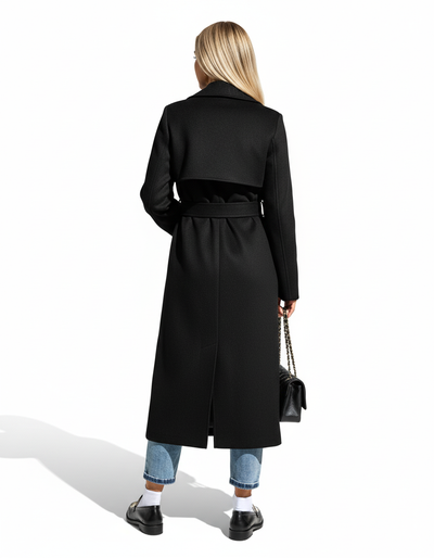 Women’s Long Belted Coat | Double Breasted Winter Trench