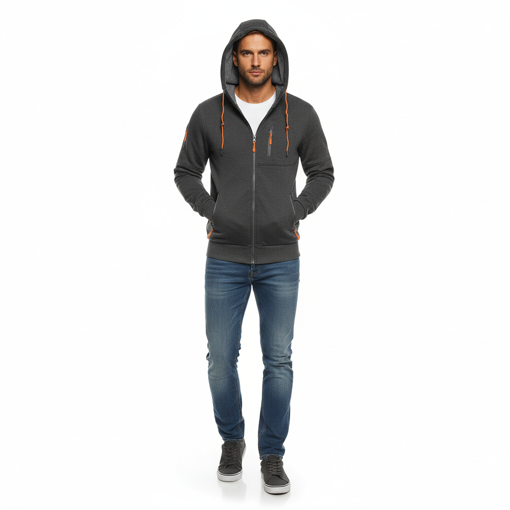 Men’s Hoodie Sweatshirt Jacket | Zip Up Casual Style