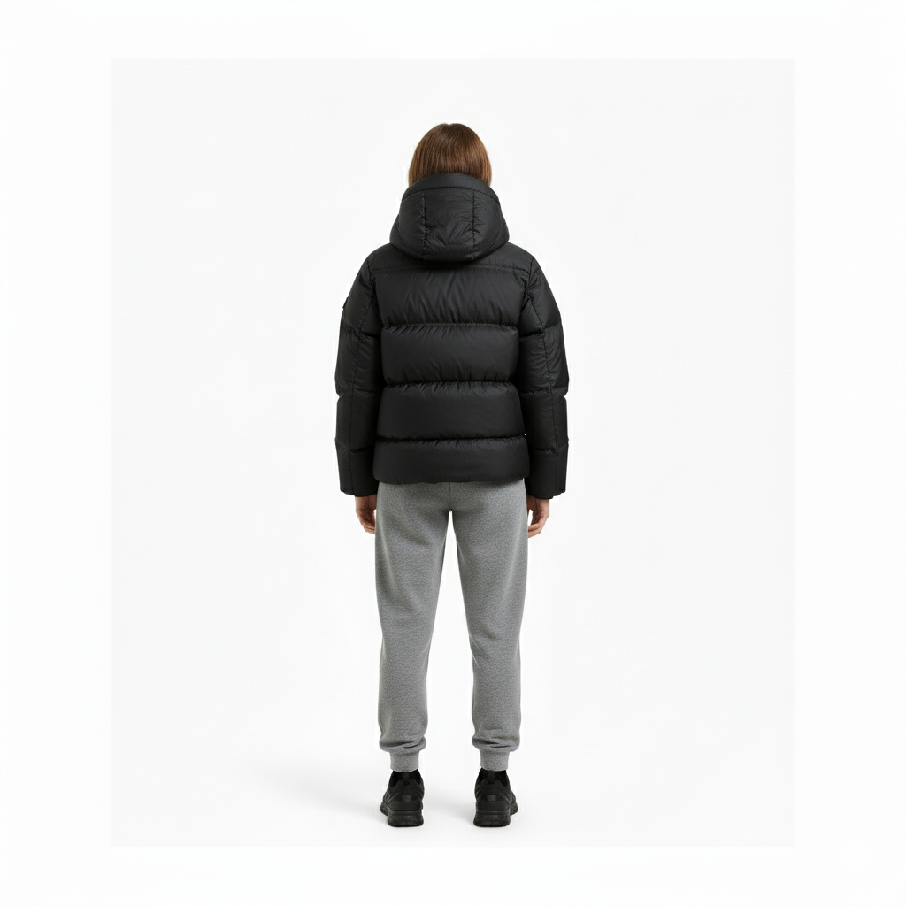 Women’s Black Down Jacket with Hood | Warm & Lightweight