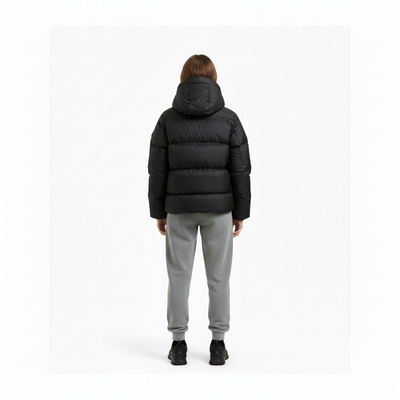 Women’s Black Down Jacket with Hood | Warm & Lightweight