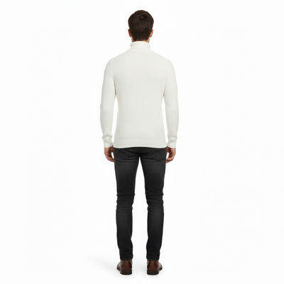 Men’s Turtleneck Jumper | Washable Cotton Knit