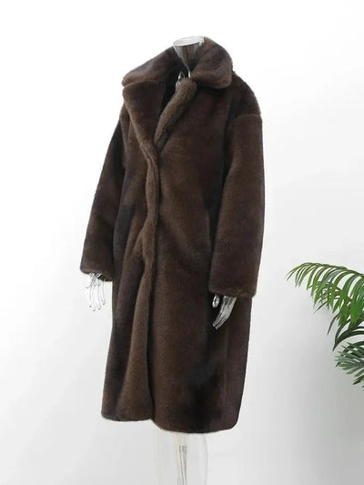 Women’s Long Faux Fur Coat | Soft Plush Warm Winter Jacket