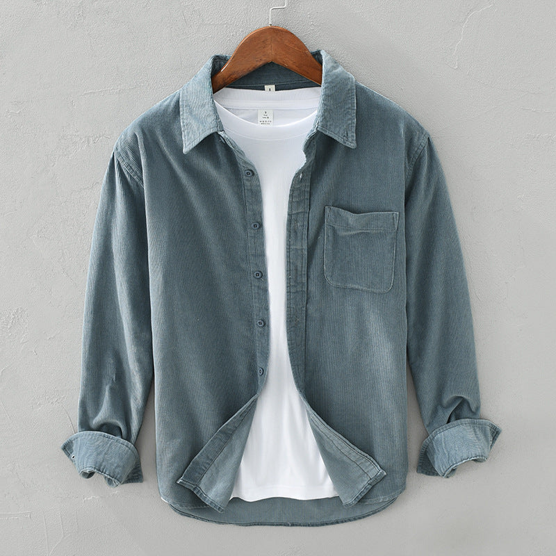 Men’s Corduroy Shirt | Retro Long Sleeve Button Up