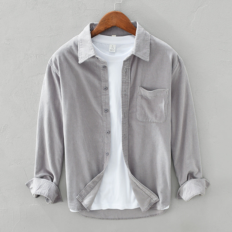 Men’s Corduroy Shirt | Retro Long Sleeve Button Up