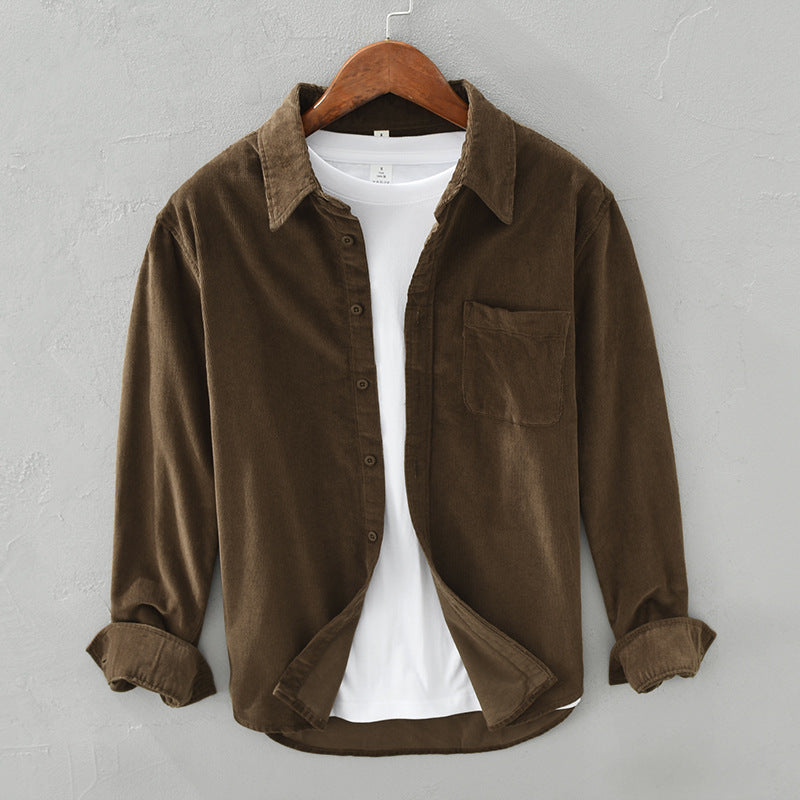 Men’s Corduroy Shirt | Retro Long Sleeve Button Up