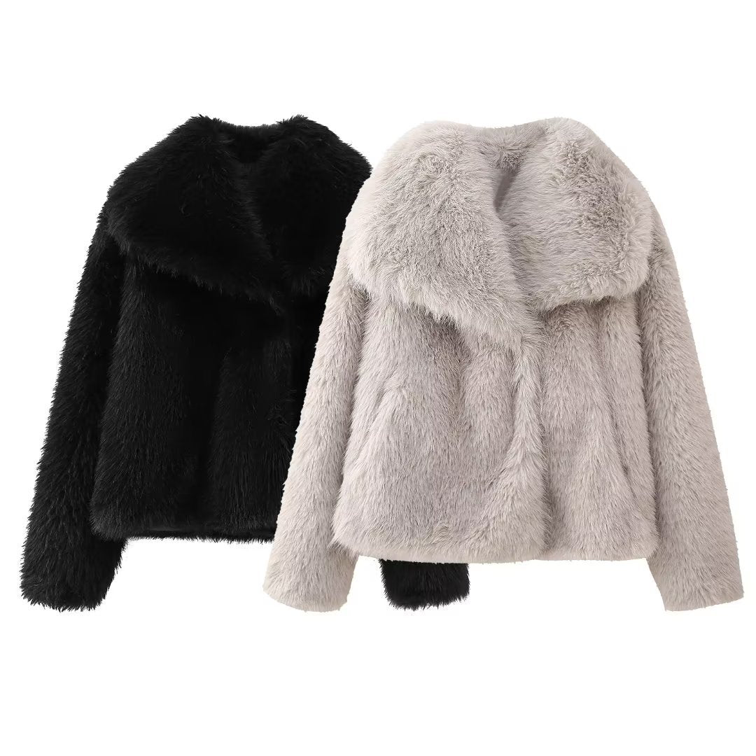 Women’s Faux Fur Jacket | Soft Warm Short Winter Coat