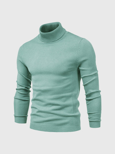 Men’s Turtleneck Jumper | Washable Cotton Knit