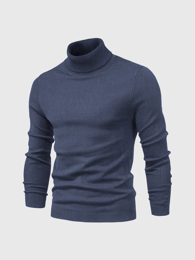 Men’s Turtleneck Jumper | Washable Cotton Knit