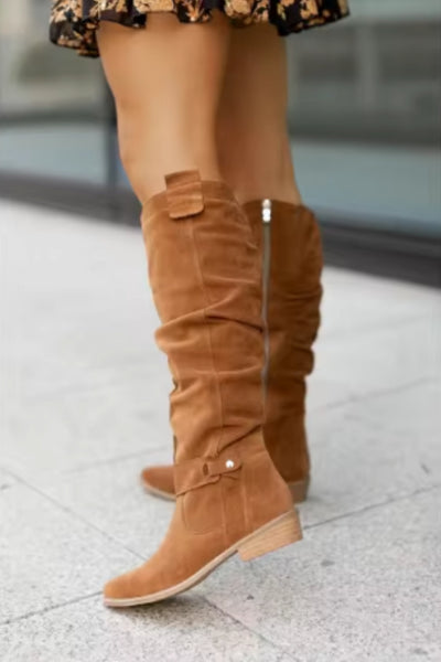 Women’s Knee High Suede Boots | Orthopaedic Faux Suede Design