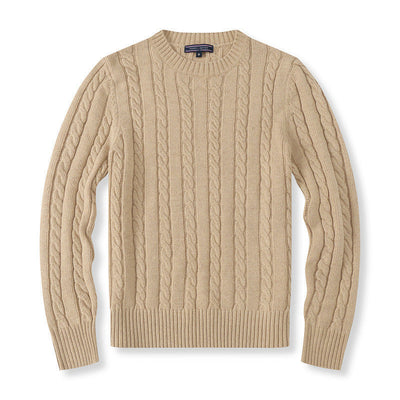 Women’s Cable Knit Sweater | Classic Cotton Crewneck Jumper