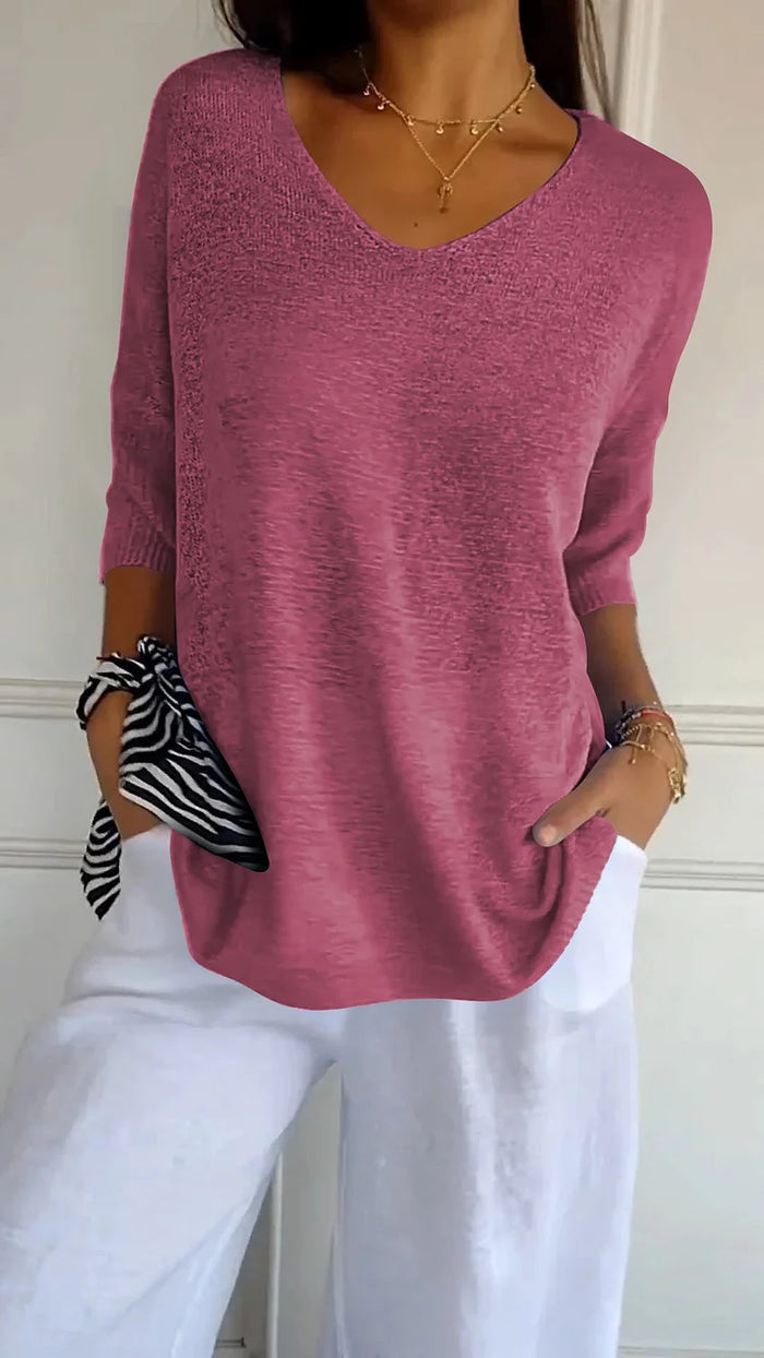 Women’s Knitted V-Neck Top | Soft Sleeveless Pullover