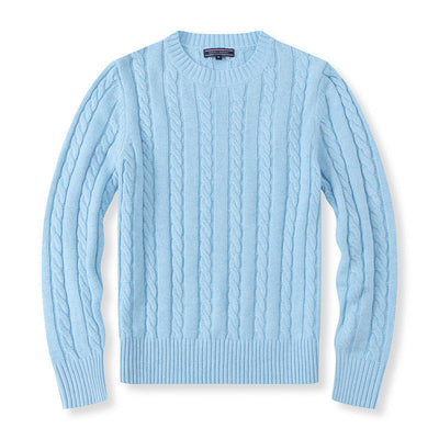 Women’s Cable Knit Sweater | Classic Cotton Crewneck Jumper
