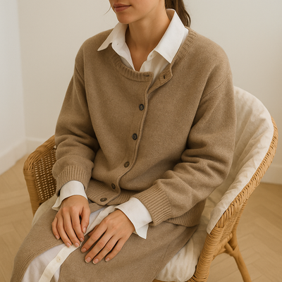 Women’s Cashmere Cardigan | Oversized Button Knit Jumper