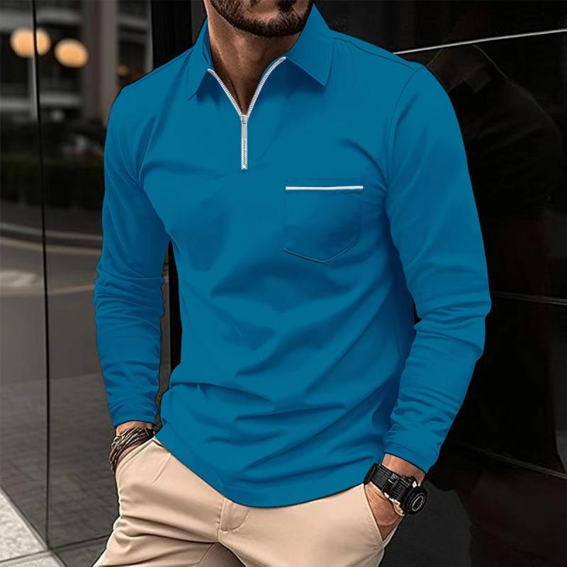 Men’s Long Sleeve Polo Shirt | Chest Pocket Design