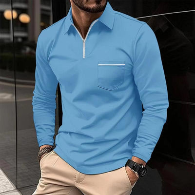 Men’s Long Sleeve Polo Shirt | Chest Pocket Design